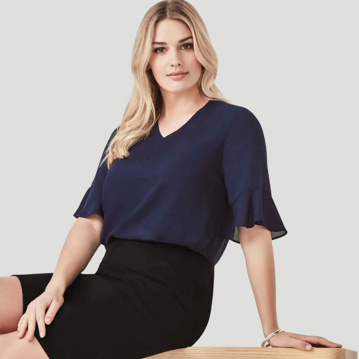 RB966LS - Womens Fashion Biz Aria Fluted Sleeve Blouse