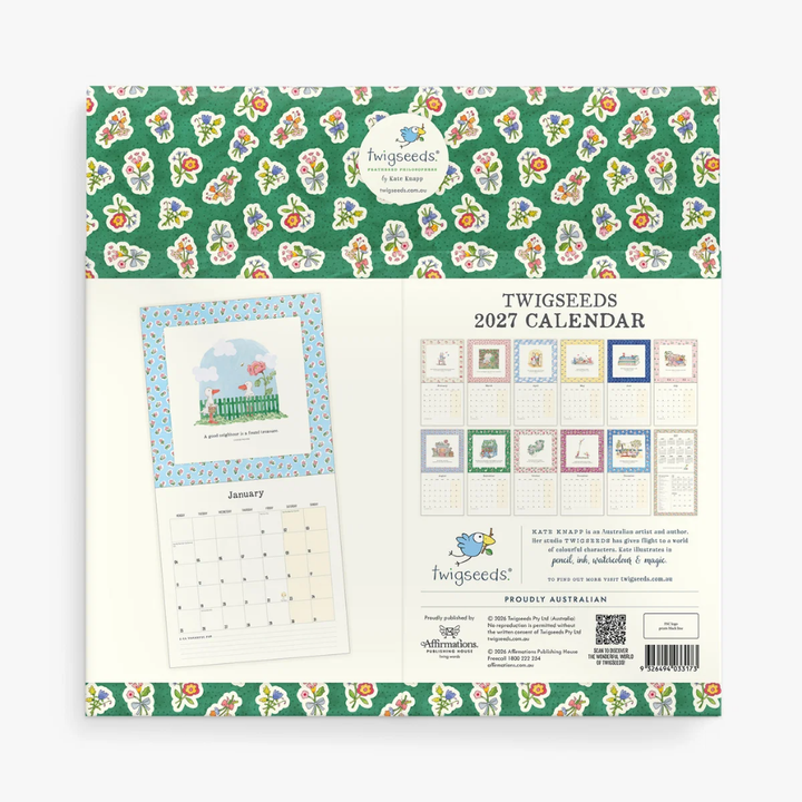Twigseeds 2027 Wall Calendar