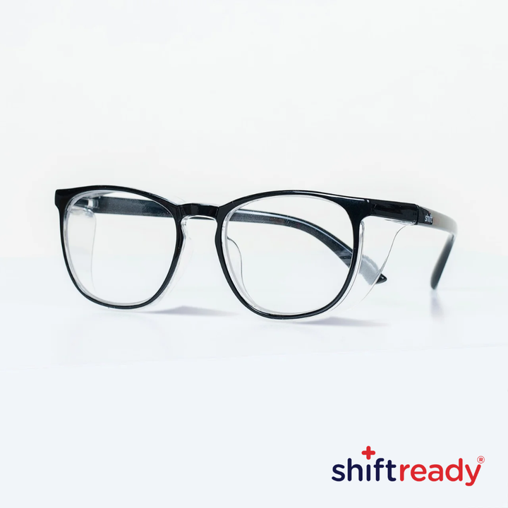 Shift Ready Anti-Fog Safety Glasses for Healthcare Workers - Black | Medical Grade Eye Protection