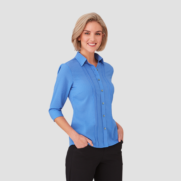 2172 - Womens City Collection Spot 3/4 Sleeve Top