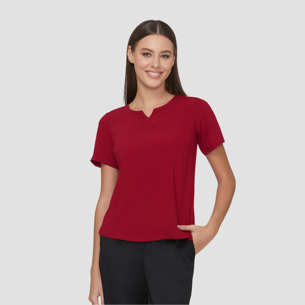 2299 - Womens City Collection Knit Woven Top