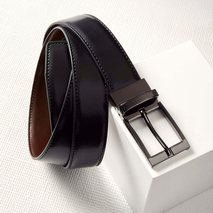 Mens Fashion Biz Corporates Leather Reversible Belt