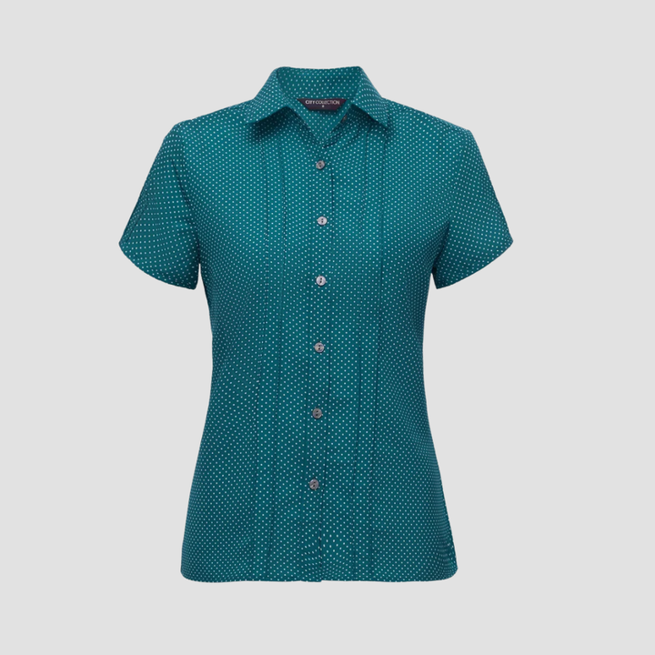 2173 - Womens City Collection Spot Short Sleeve Top