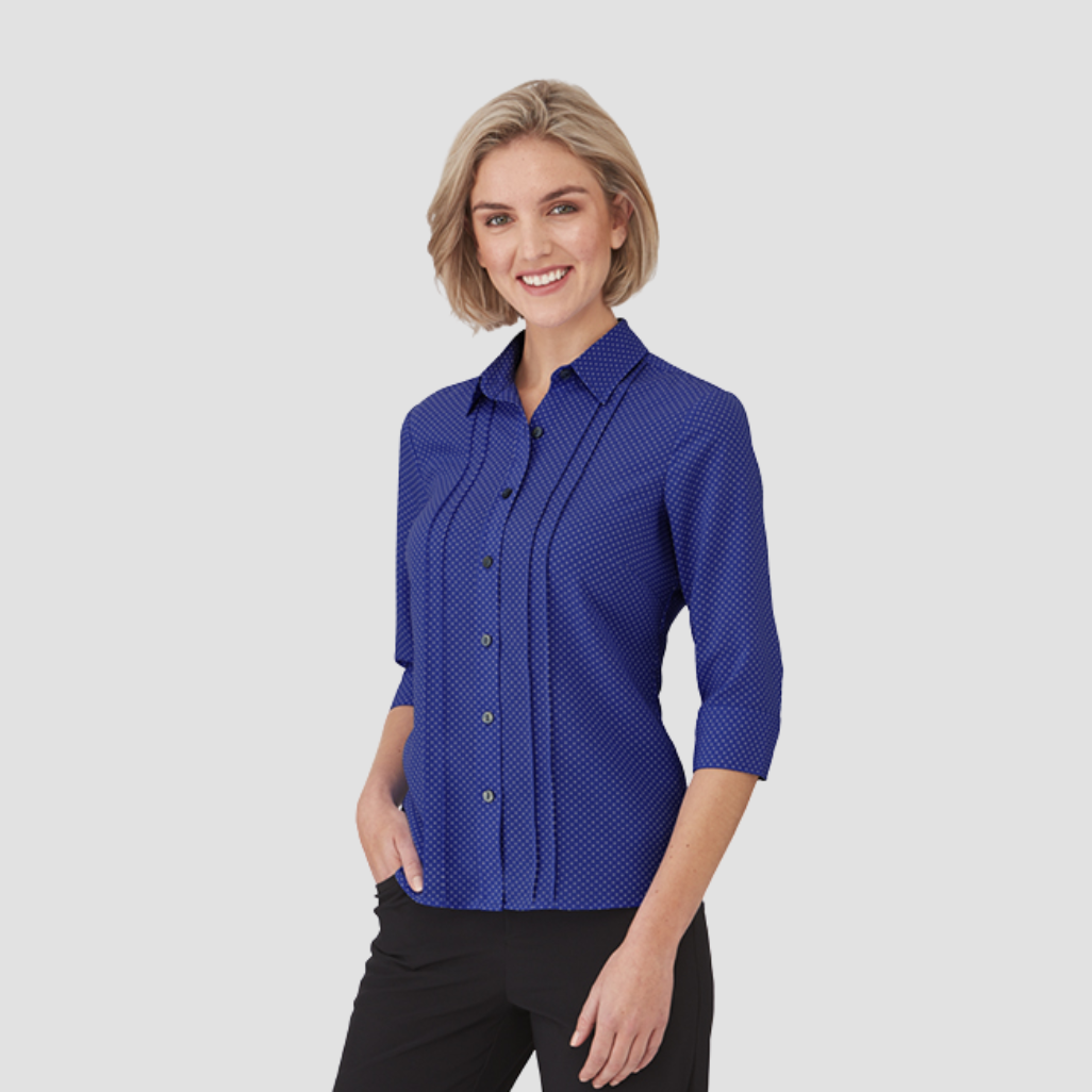 2172 - Womens City Collection Spot 3/4 Sleeve Top