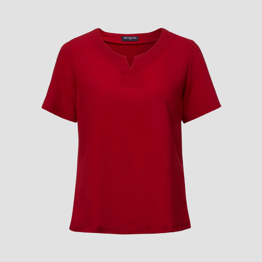2299 - Womens City Collection Knit Woven Top
