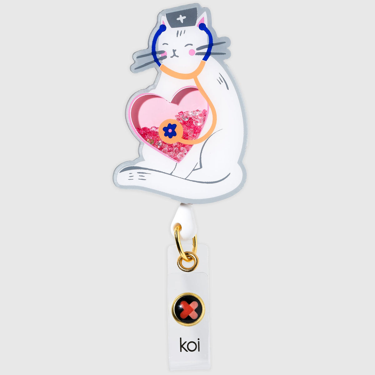 Koi Retractable ID Badge - Nurse Cat