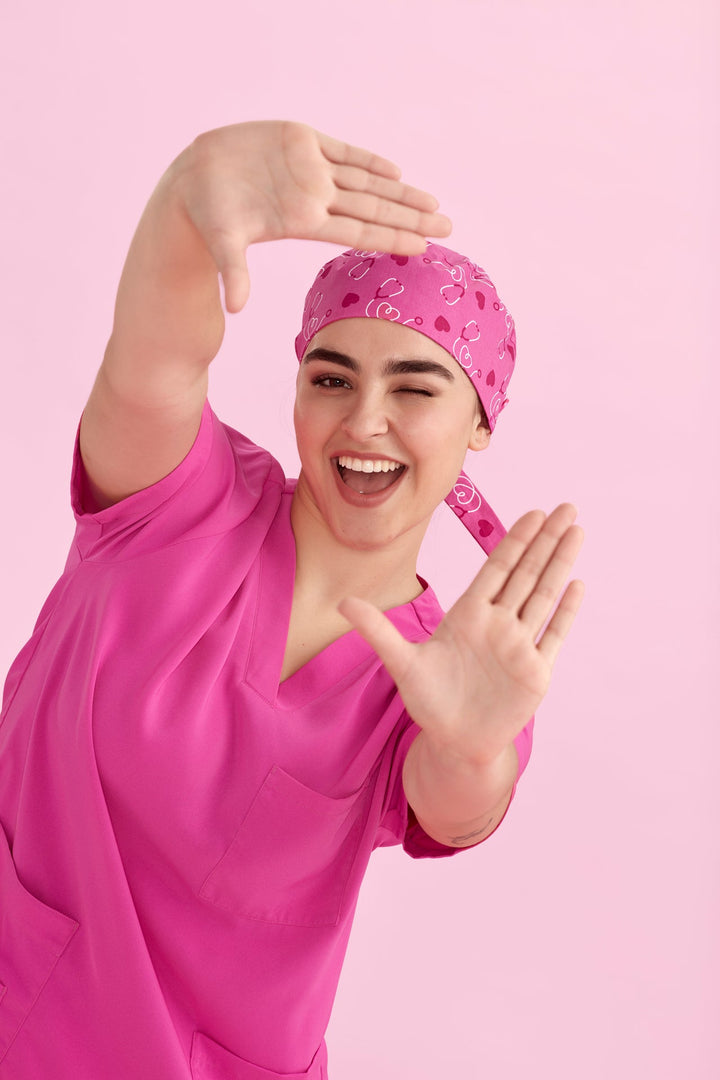 Biz Care Pink Scrub Cap