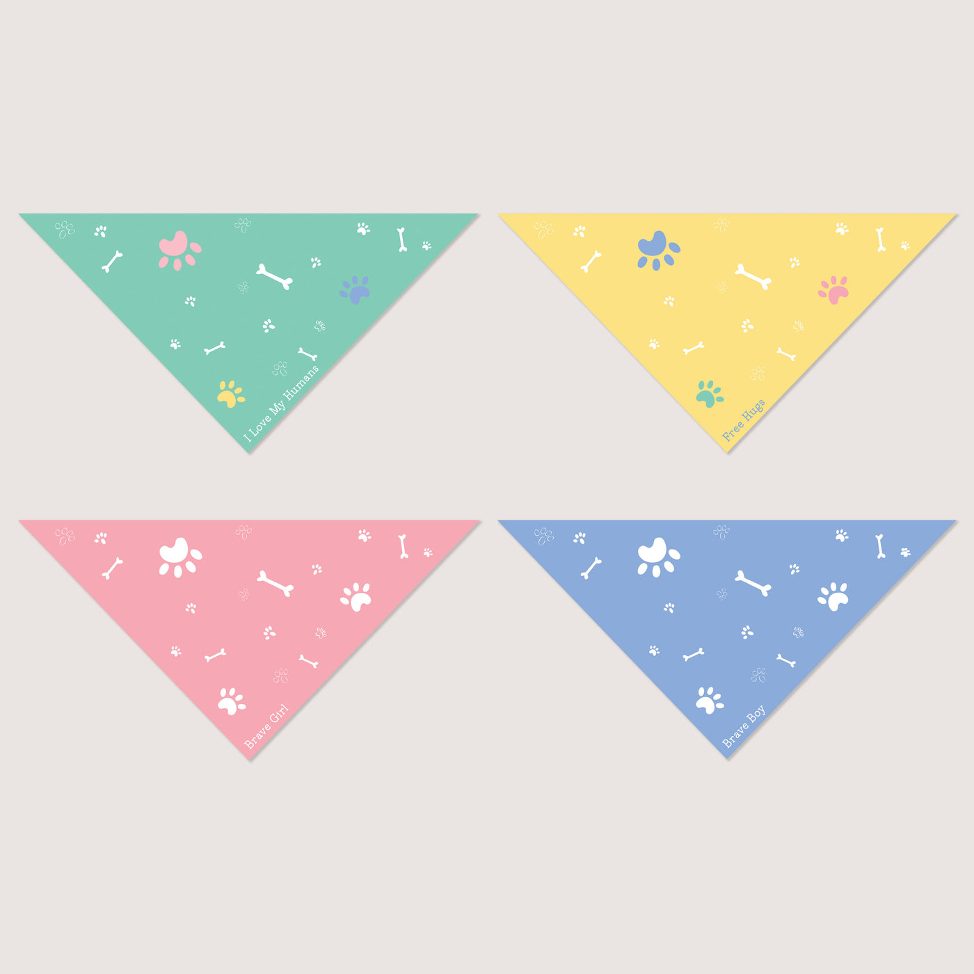 Bandanas - Pastel Coloured Set of 4