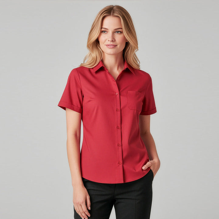 CS947LS - Womens Fashion Biz Florence Plain Short Sleeve Shirt