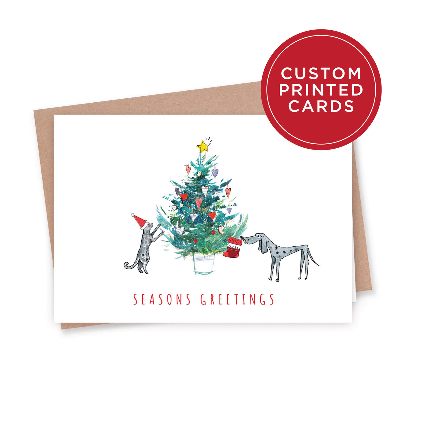 Custom Printed Christmas Card Packs - Seasons Greetings 2