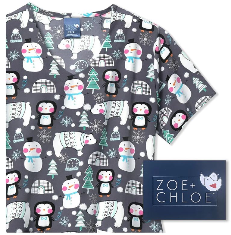 Womens Printed Scrub Top - Keep it Cool