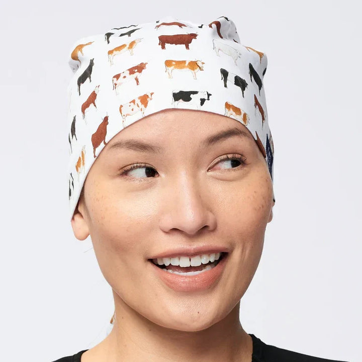 Dr Woof Scrub Cap - Cows