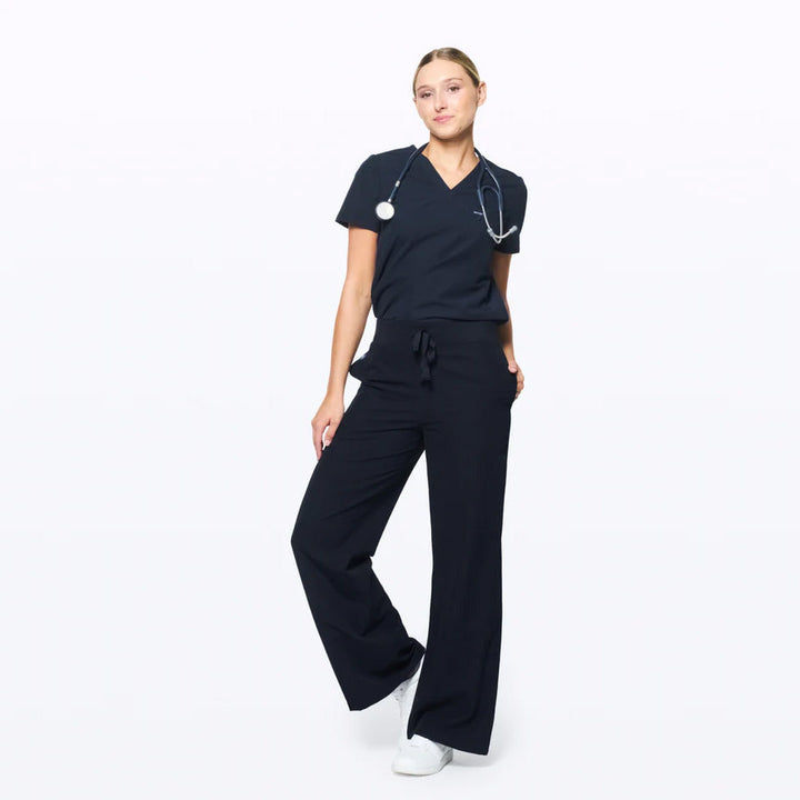Womens Dr Woof High-Waisted Flare Scrub Pants