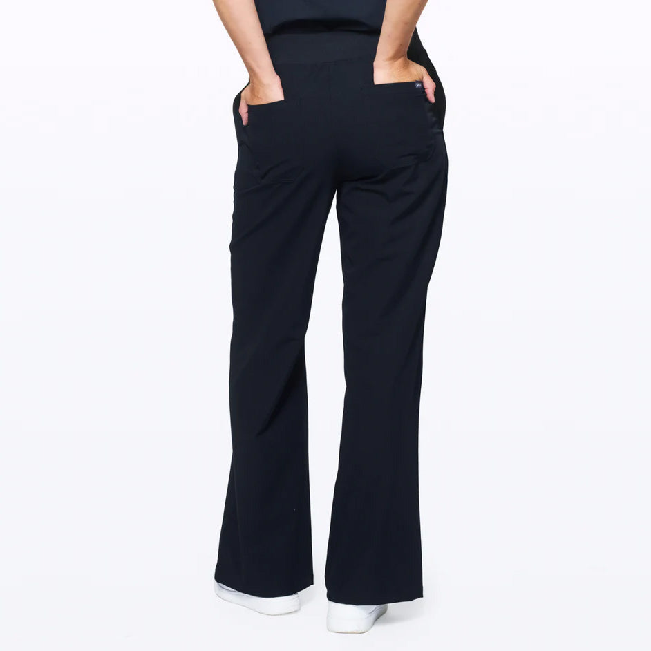 Womens Dr Woof High-Waisted Flare Scrub Pants