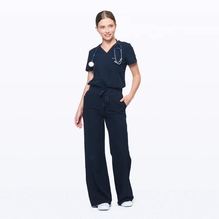 Womens Dr Woof High-Waisted Flare Scrub Pants