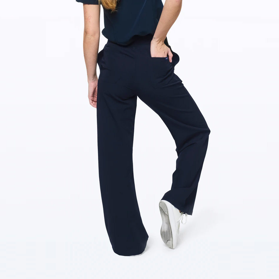 Womens Dr Woof High-Waisted Flare Scrub Pants