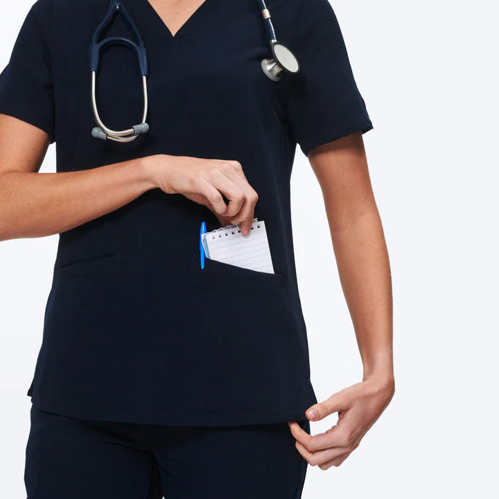 Womens Dr Woof 3-Pocket Scrub Top