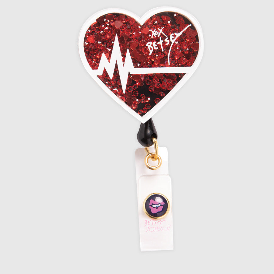 Koi Retractable ID Badge - EKG Heart