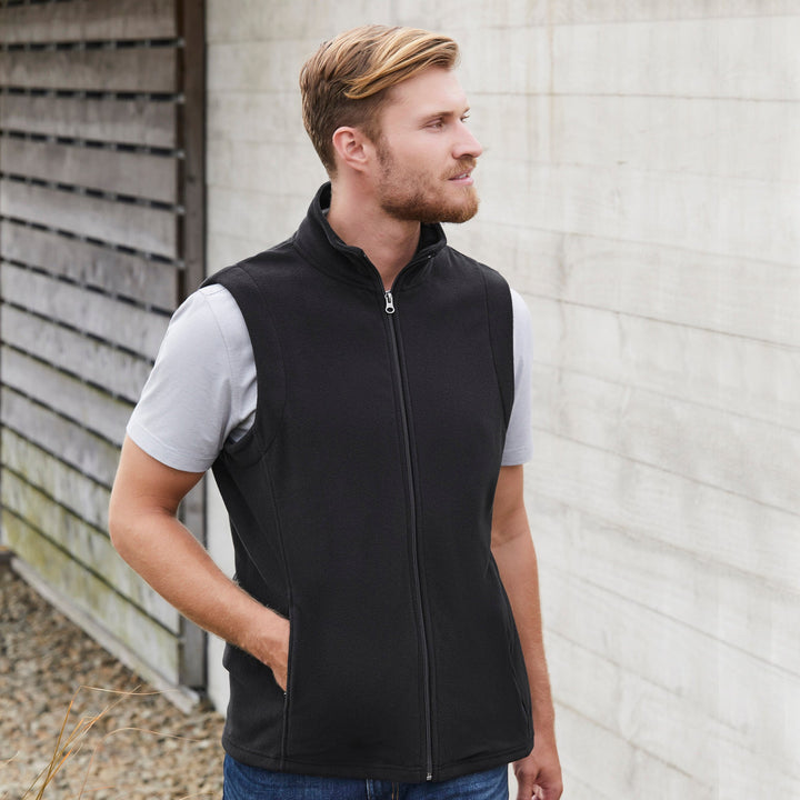 F233MN - Mens Biz Collection Plain Micro Fleece Vest
