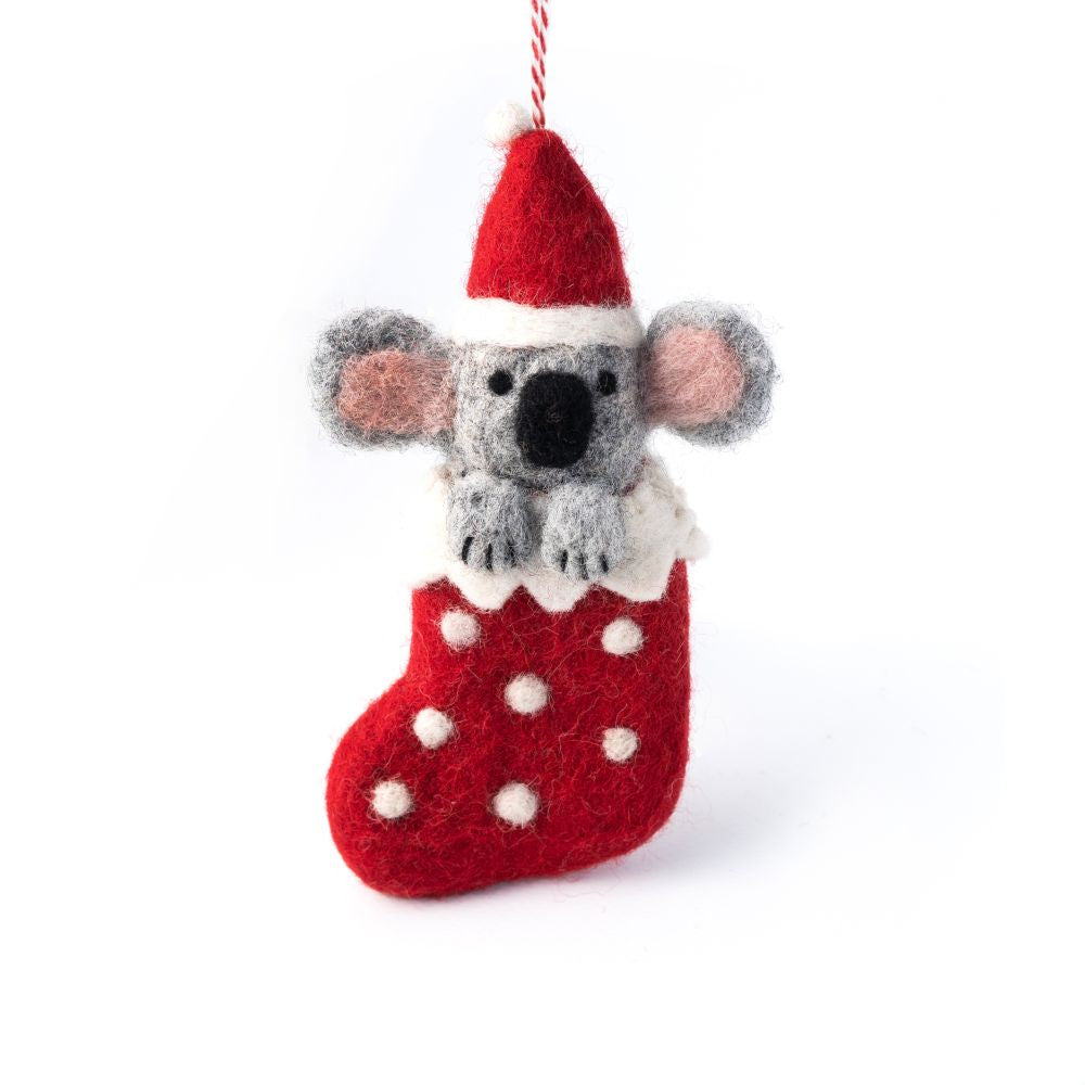 Koala Stocking- felt charity decoration