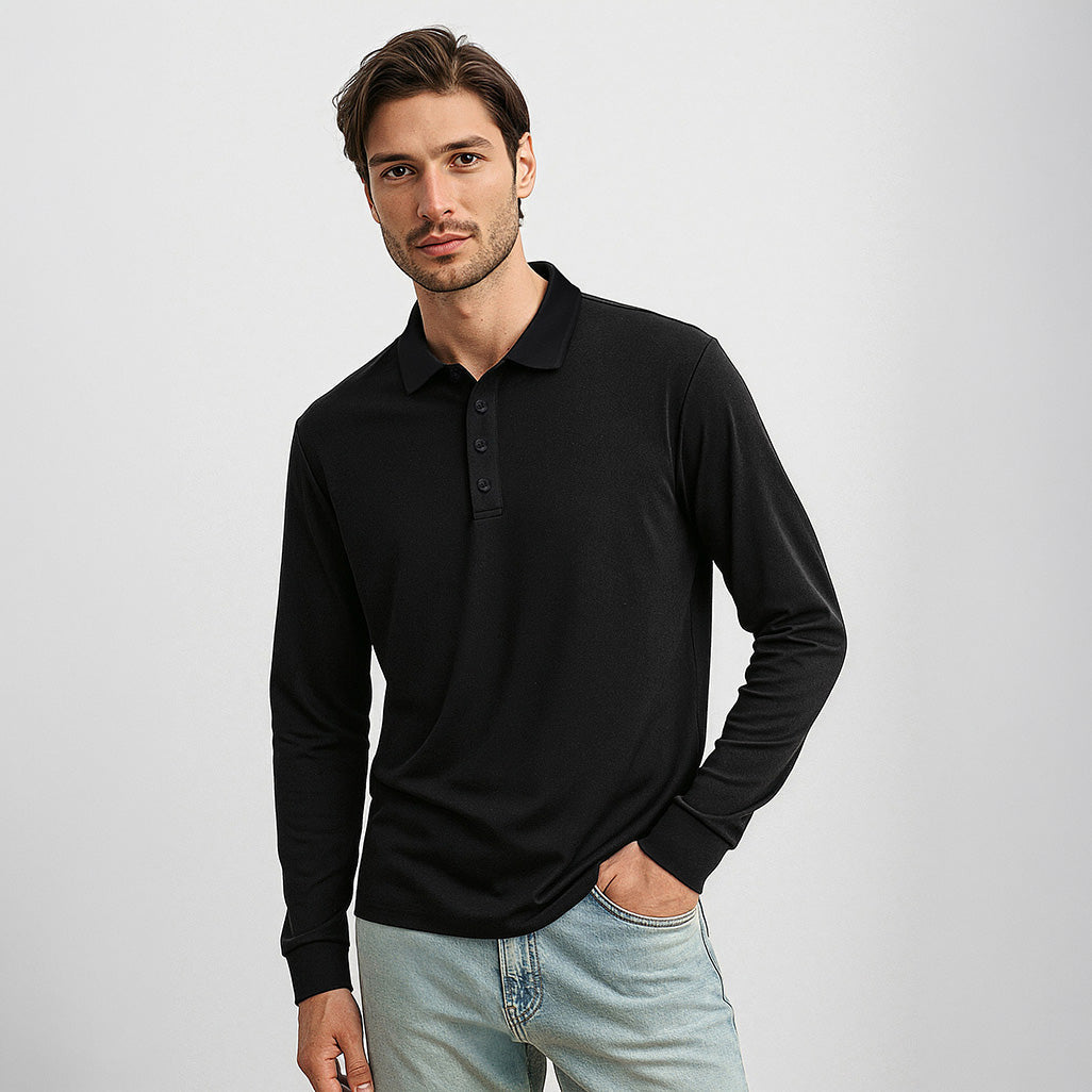 P206ML - Mens Fashion Biz Action Long Sleeve Polo