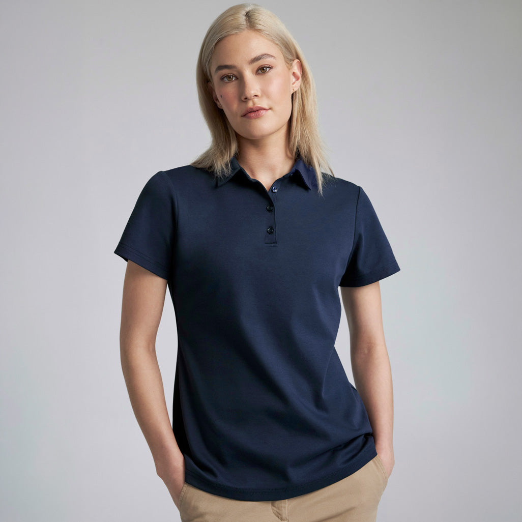 P515LS - Womens Fashion Biz Lotus Short Sleeve Polo