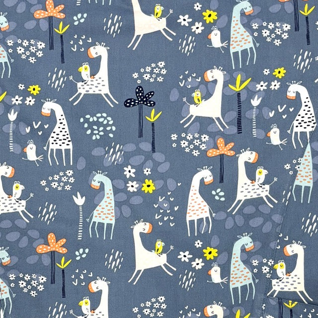 Womens Printed Scrub Top - Giraffe Love