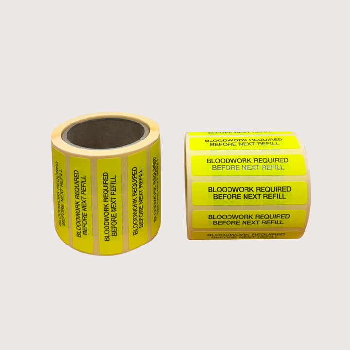 CAUTIONARY STICKER - CS07 Bloodwork required before next refill