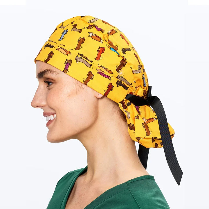 Dr Woof Scrub Cap - Sausage Dogs