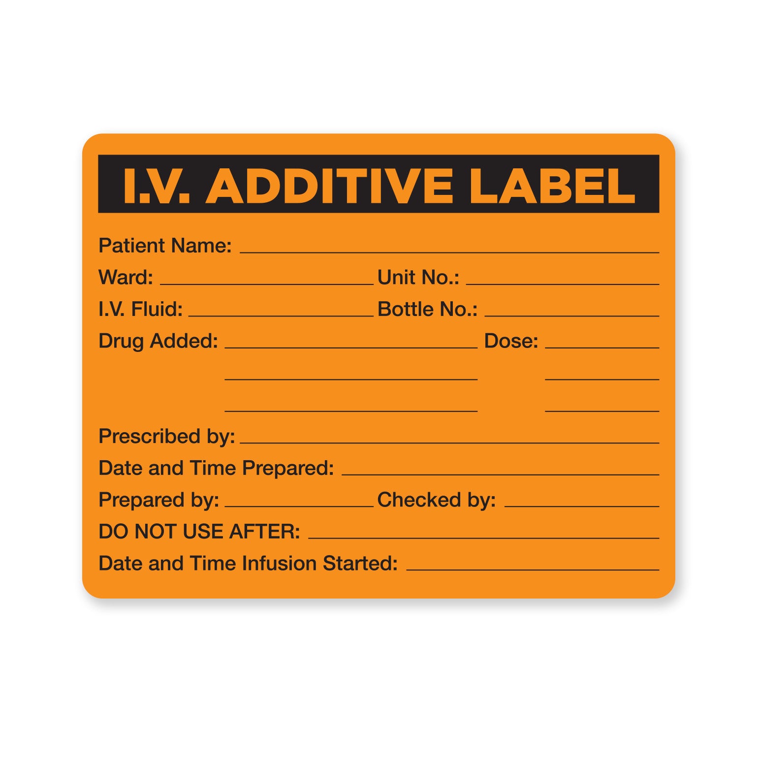 CAUTIONARY STICKER - CS14 I.V. Additive Label – VetStationery