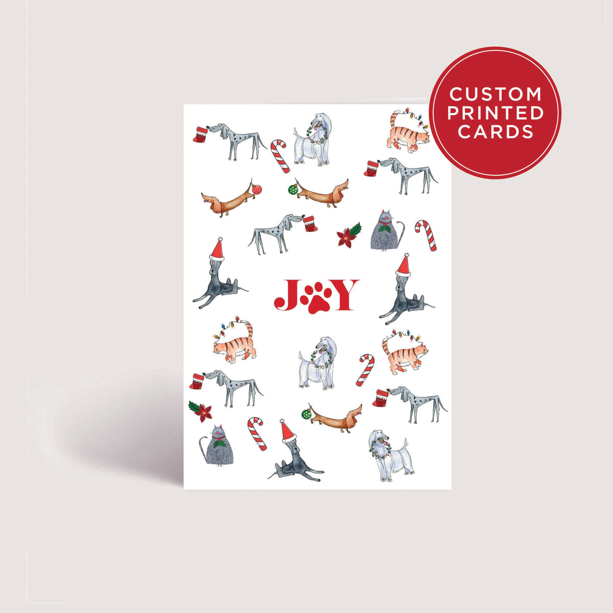 Custom Printed Christmas Card Packs- Joy