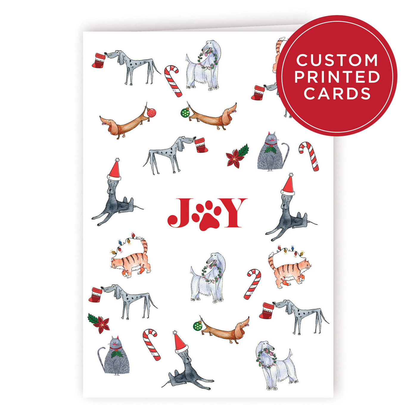 Custom Printed Christmas Card Packs- Joy