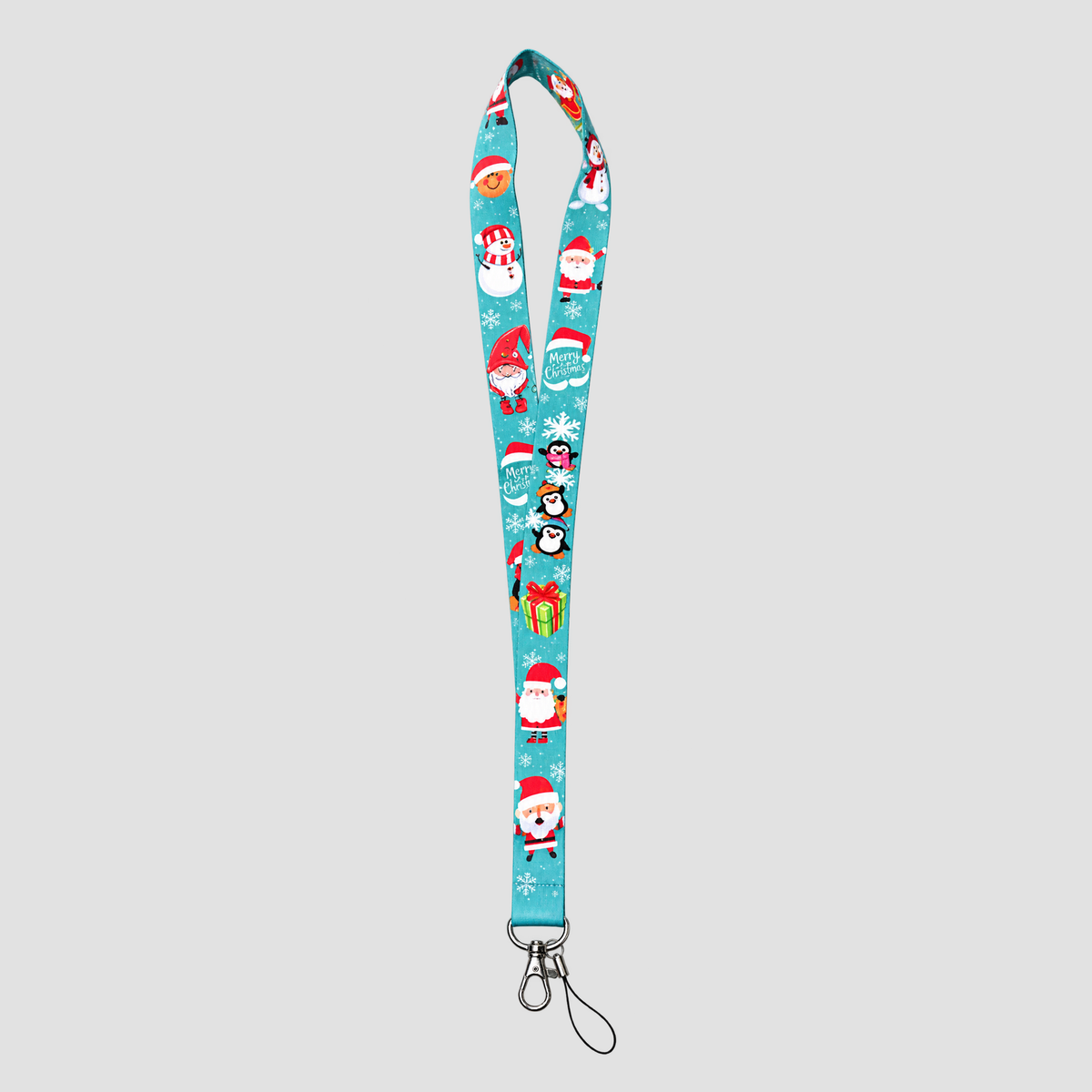 Christmas Lanyard – Festive Friends (Aqua)