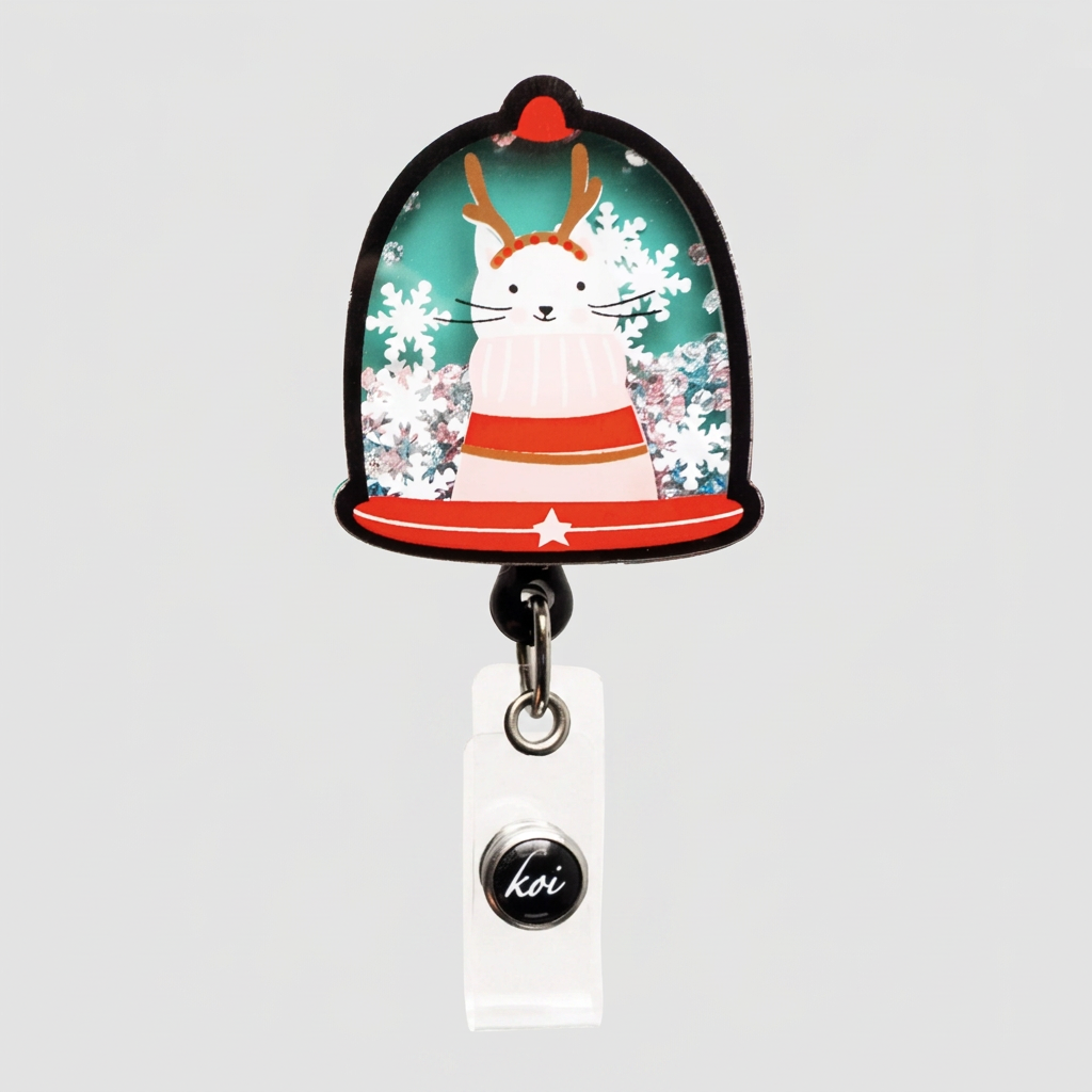 Koi Retractable ID Badge -  Winter Cat