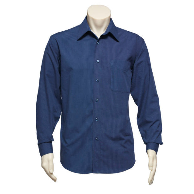 Biz Collection Micro Check Shirt - Long Sleeve