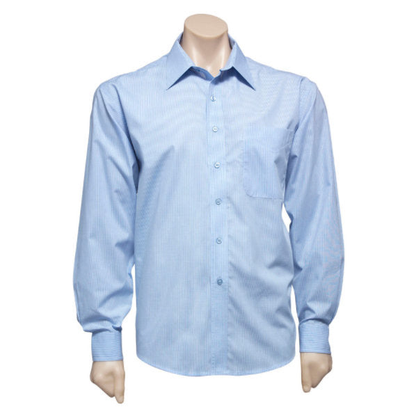 Biz Collection Micro Check Shirt - Long Sleeve
