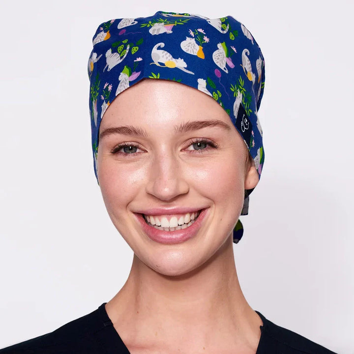 Dr Woof Scrub Cap - Mist Cats