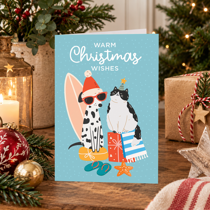 Blank Christmas Card - Warm Christmas Wishes