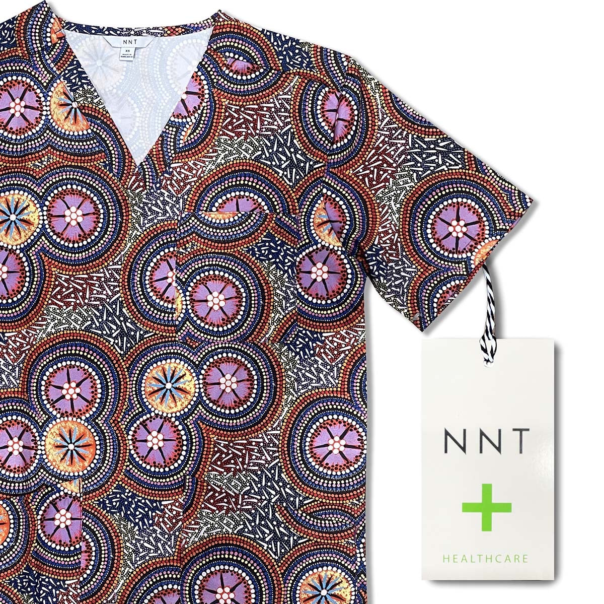 Unisex Printed Scrub Top - Bush Tucker