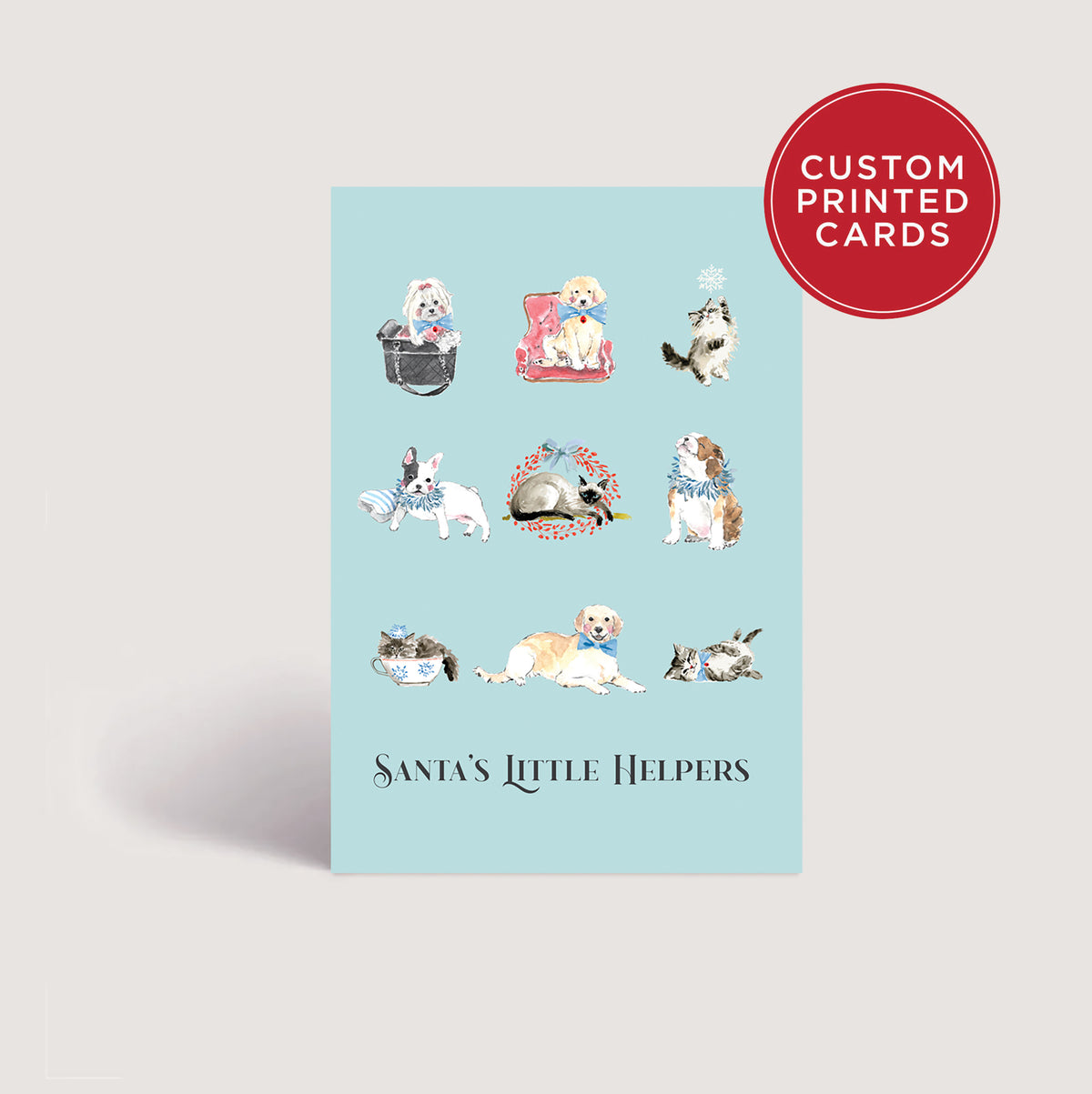 Custom Printed Christmas Card Packs - Santas Little Helpers