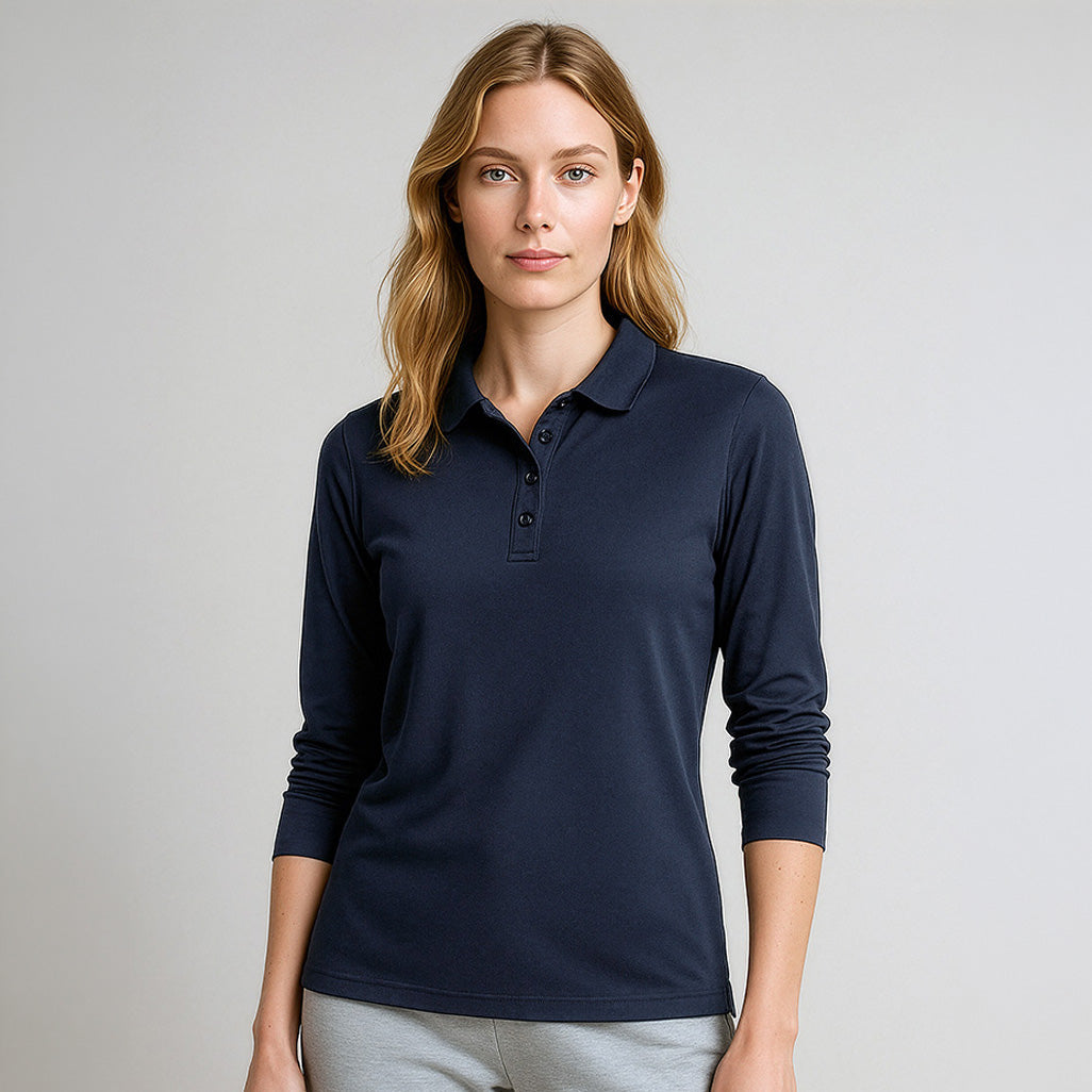 P206LL - Womens Fashion Biz Action Long Sleeve Polo