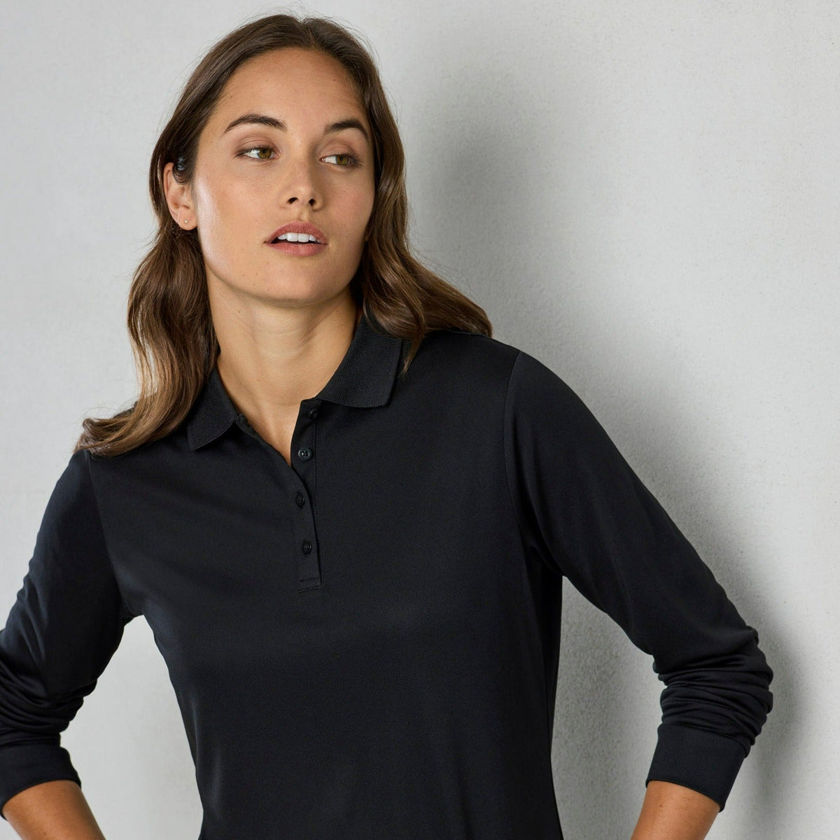 P206LL - Womens Fashion Biz Action Long Sleeve Polo