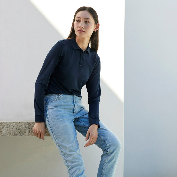 P206LL - Womens Fashion Biz Action Long Sleeve Polo