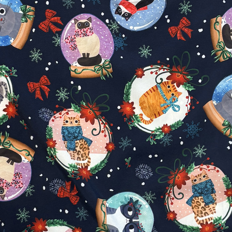 Koi Womens Printed Scrub Top - Christmas Cats