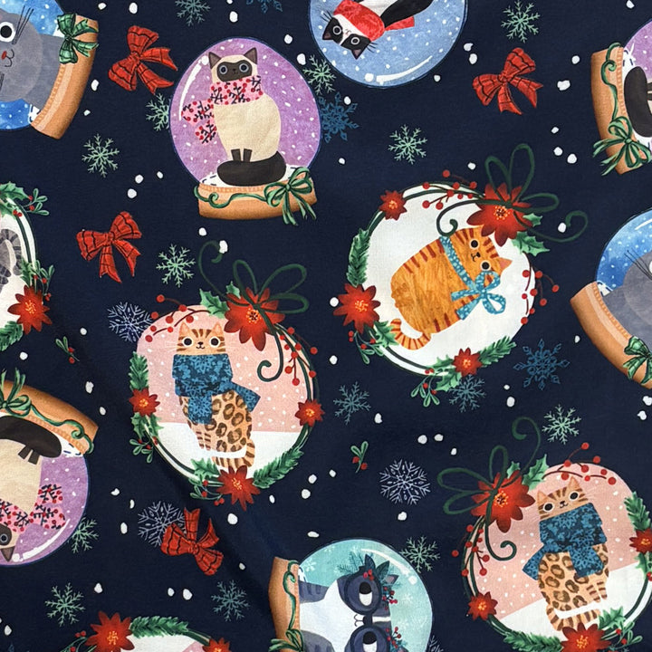 Koi Womens Printed Scrub Top - Christmas Cats