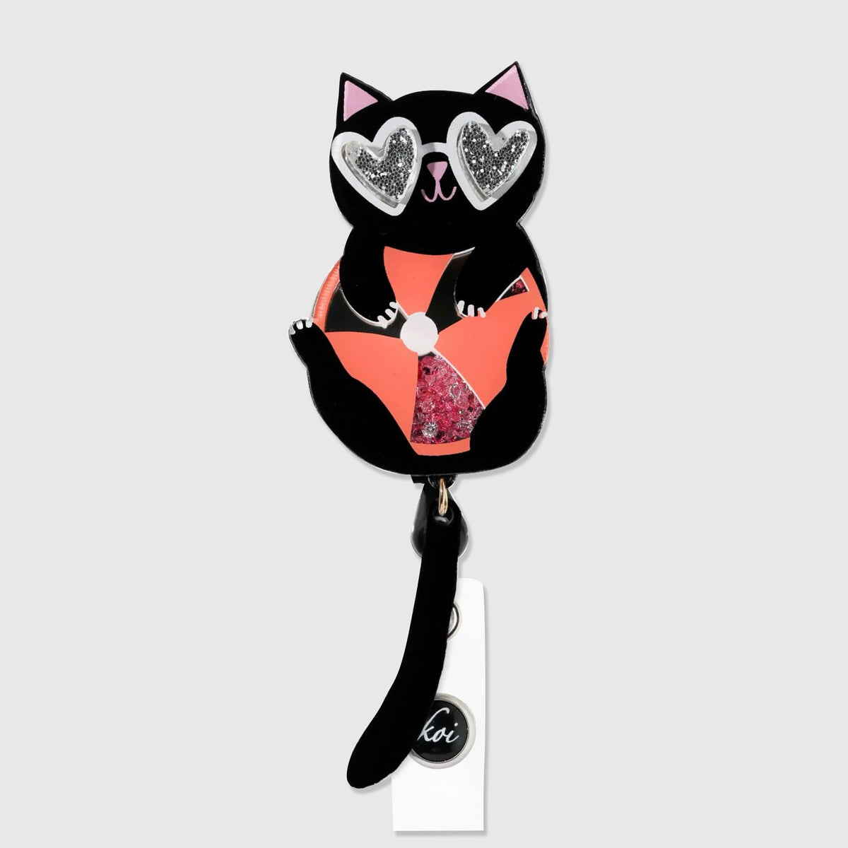 Koi Retractable ID Badge - Pool Kitty