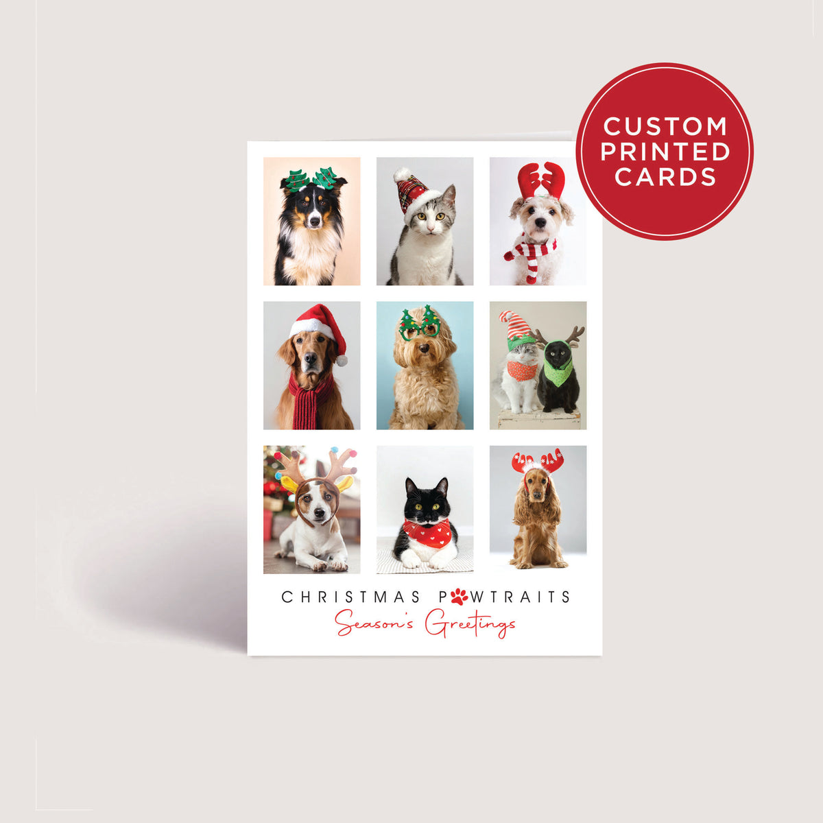 Custom Printed Christmas Card Packs - Christmas Pawtraits