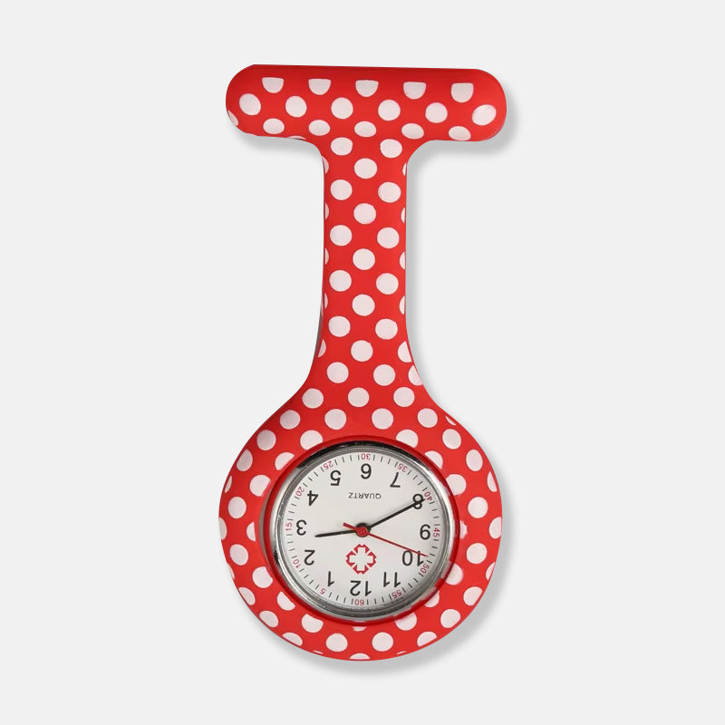 Silicone FOB Watch - Red/White Polka Dots