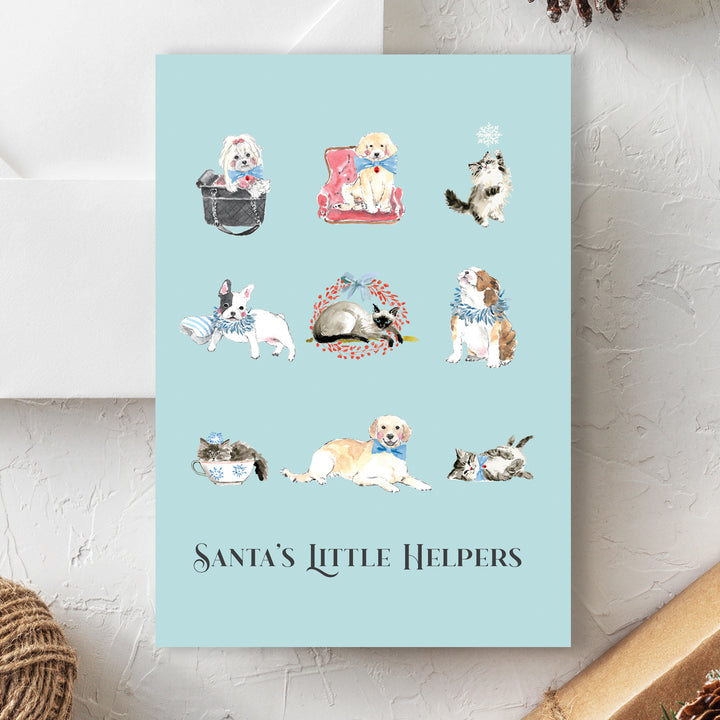Blank Christmas Card - Santas Little Helpers (10 Pack)