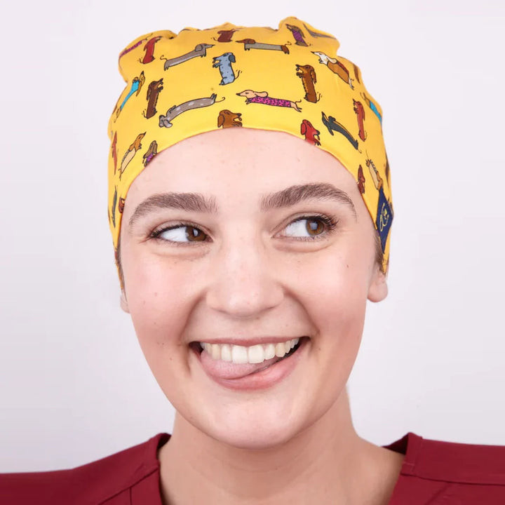 Dr Woof Scrub Cap - Sausage Dogs